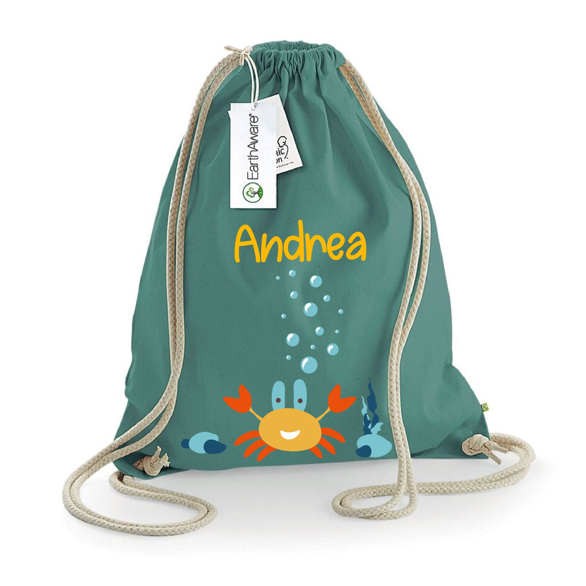 Zaino a sacca in cotone pesante granchietto - Be Brave Boutique