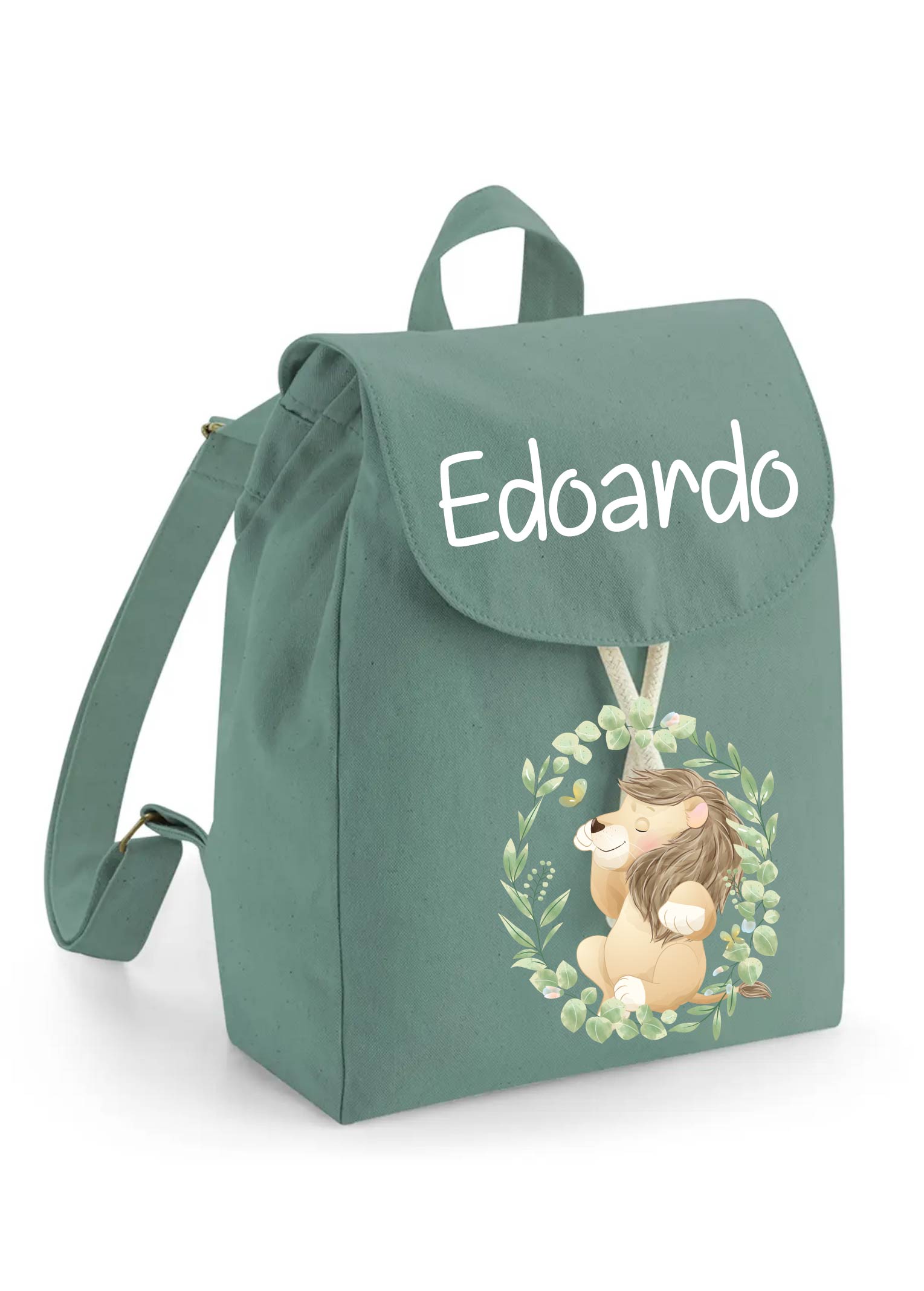 Mini Zaino in cotone Leone in cornice - Be Brave Boutique