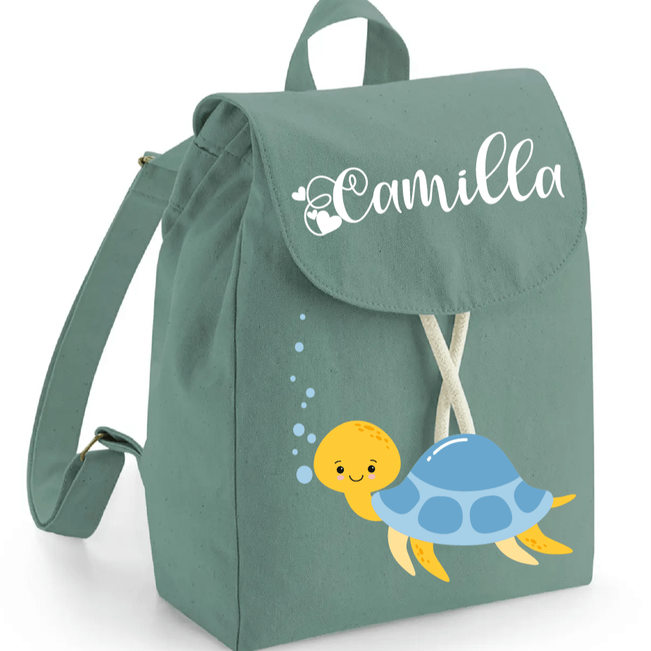 Mini Zaino in cotone tartaruga Personalizzabile - Be Brave Boutique