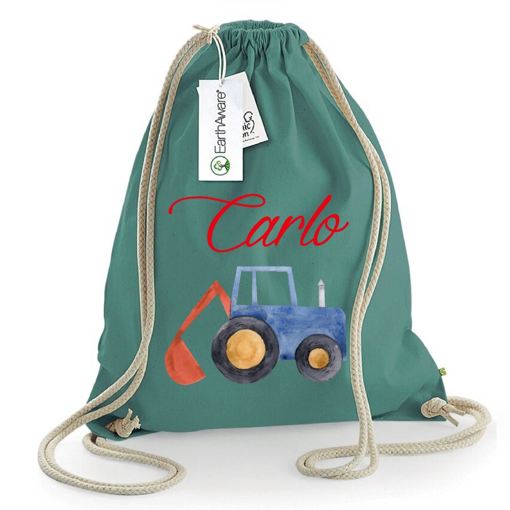 Zaino a sacca in cotone pesante Trattore - Be Brave Boutique