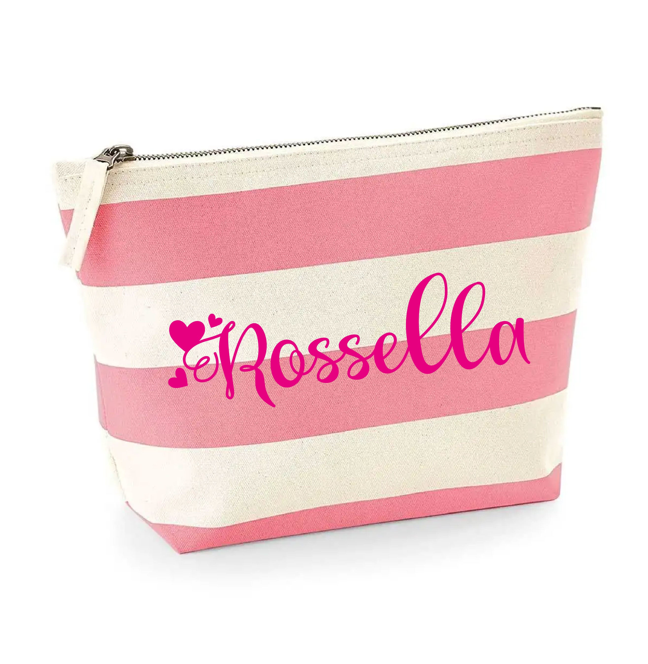 Pochette in cotone canvas a righe personalizzabile - Be Brave Boutique