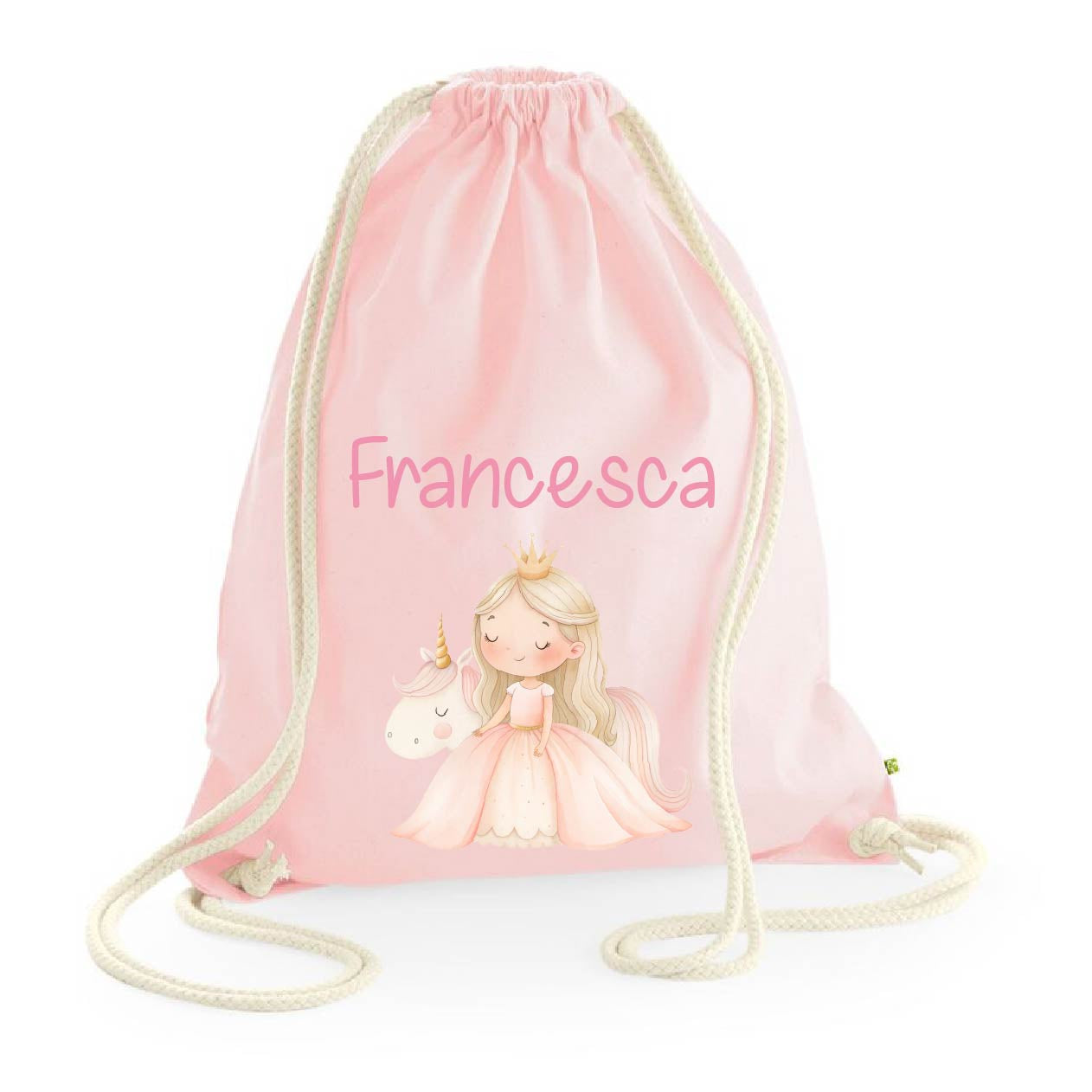 Zaino a sacca in cotone pesante Principessa Unicorno - Be Brave Boutique