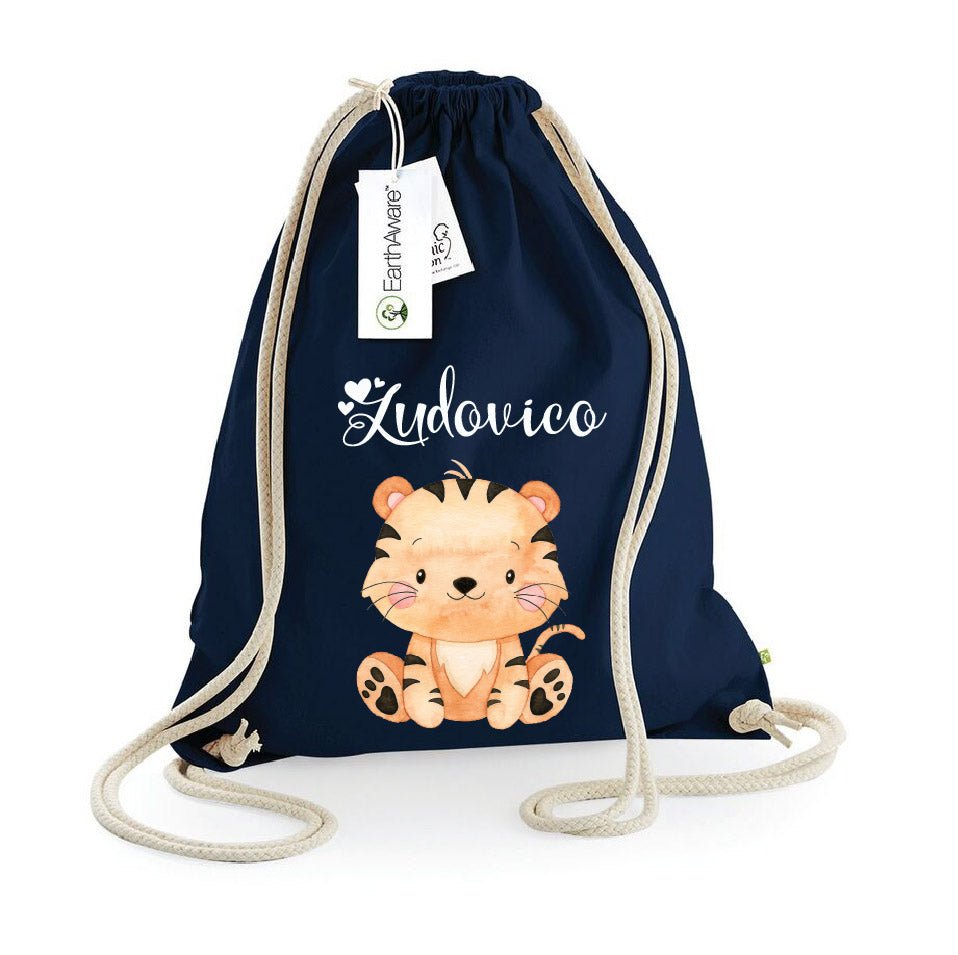 Zaino a sacca in cotone pesante Tigrotto - Be Brave Boutique