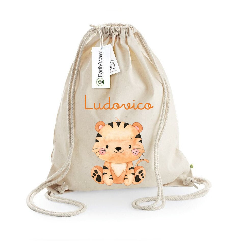 Zaino a sacca in cotone pesante Tigrotto - Be Brave Boutique