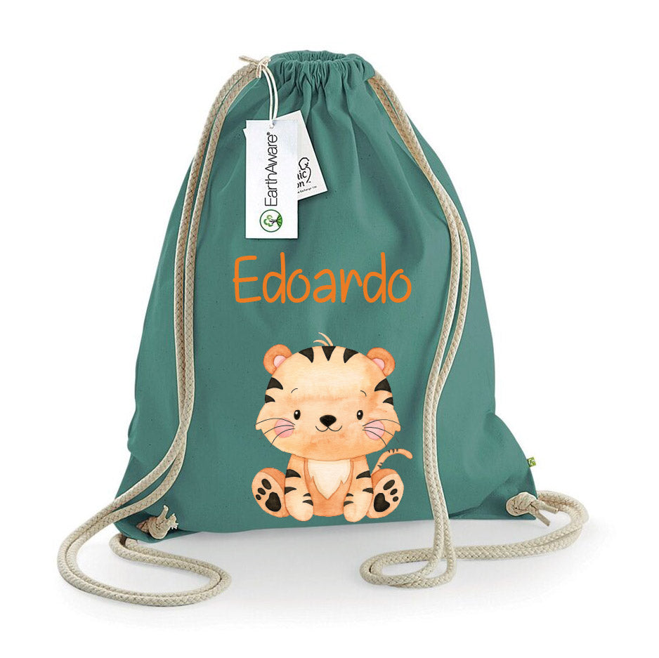 Zaino a sacca in cotone pesante Tigrotto - Be Brave Boutique