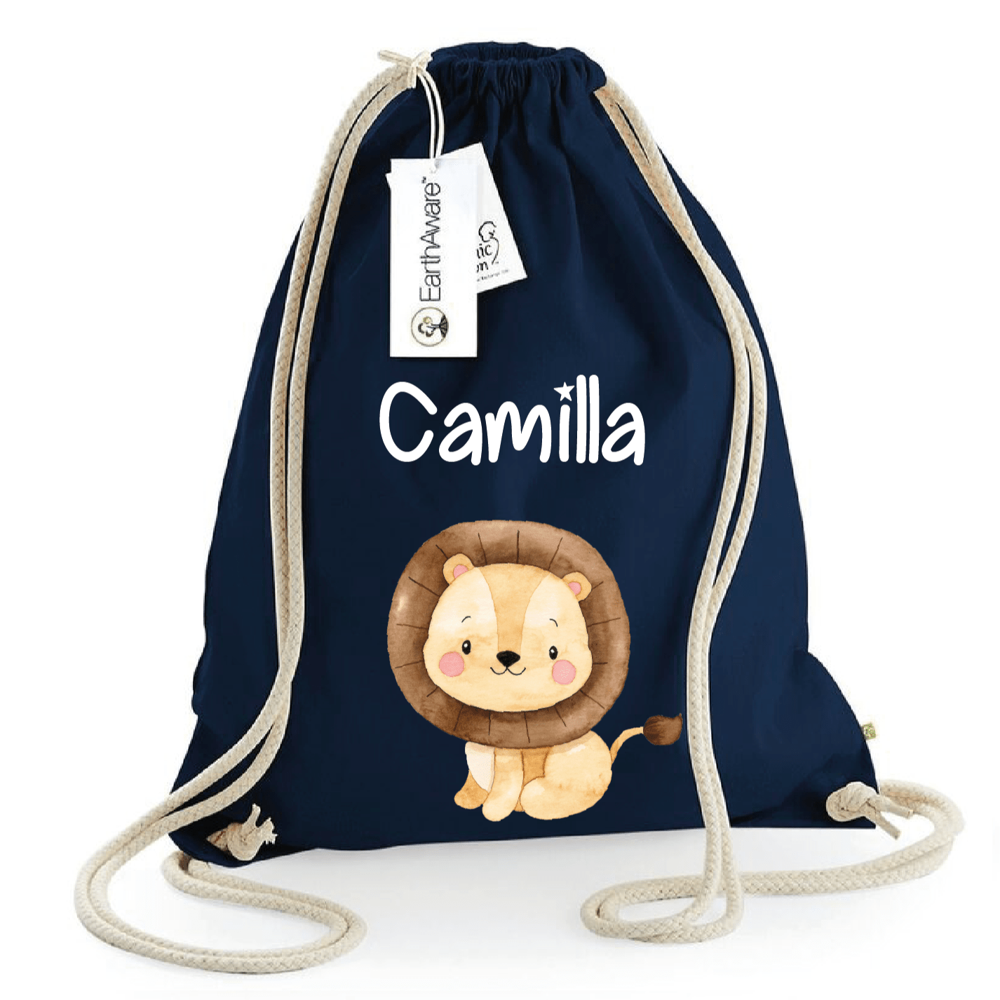 Zaino a sacca in cotone pesante Leone Cucciolo - Be Brave Boutique