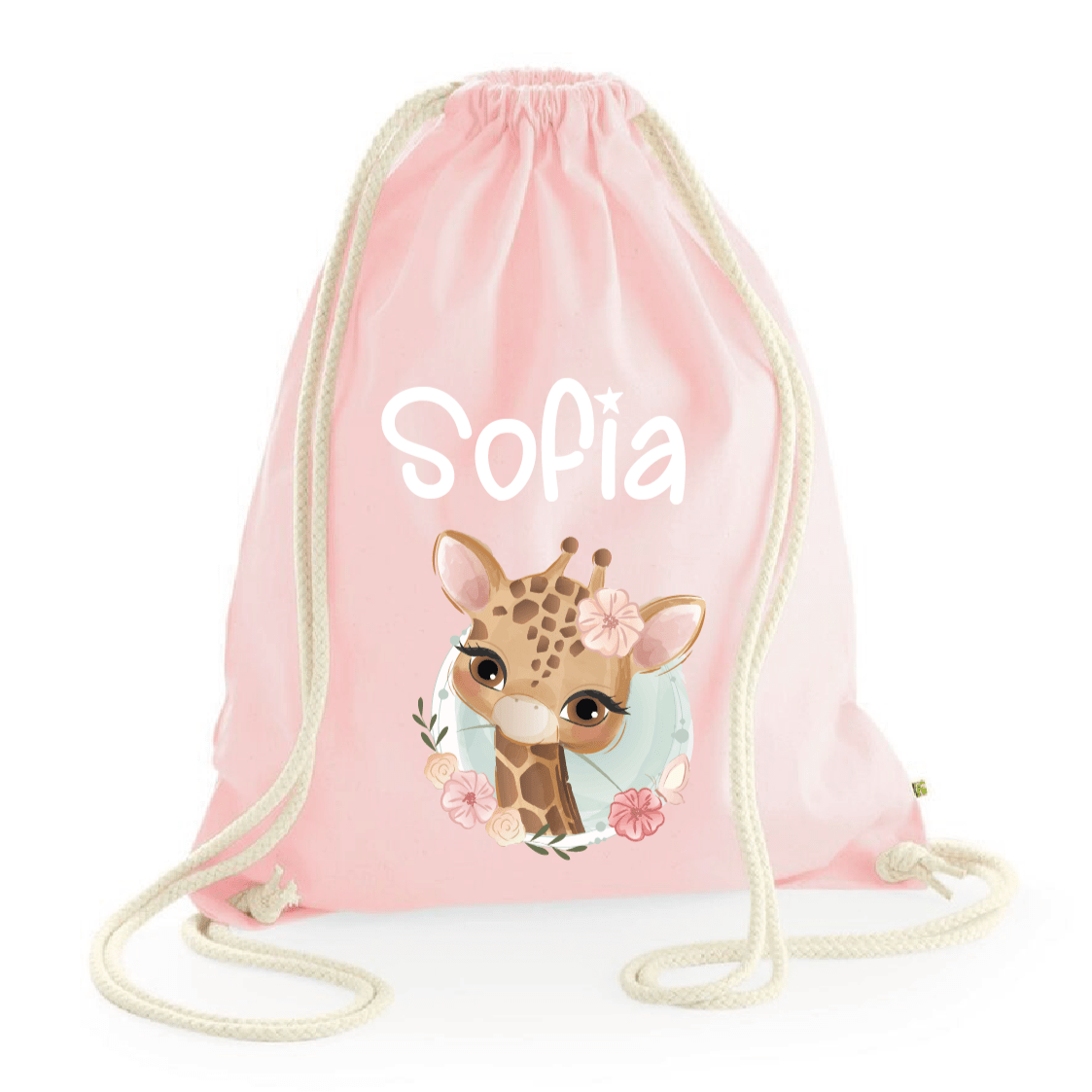 Zaino a sacca in cotone pesante Giraffa - Be Brave Boutique