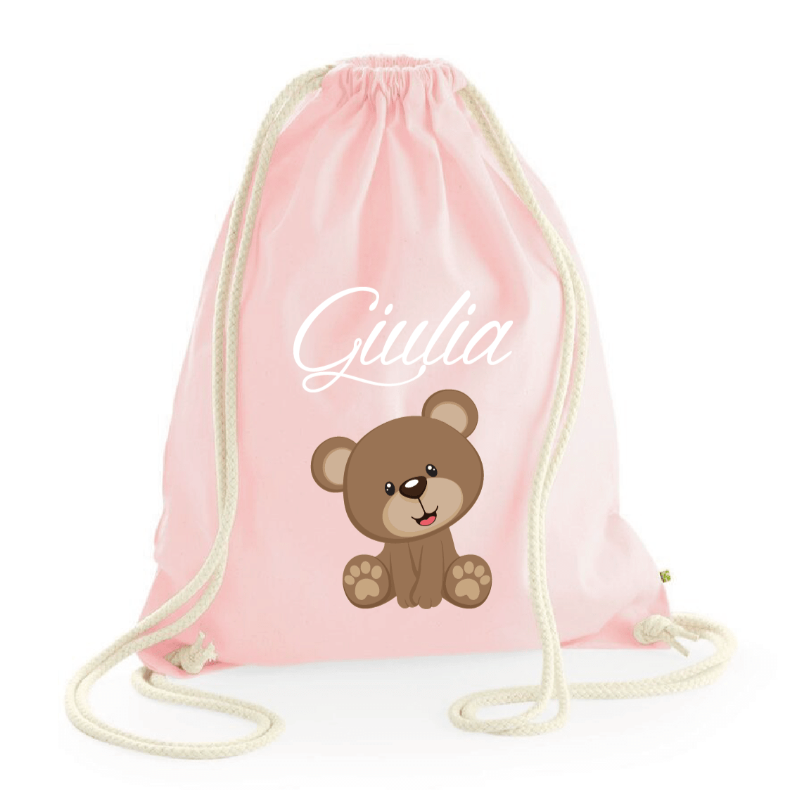 Zaino a sacca in cotone pesante Orsetto - Be Brave Boutique