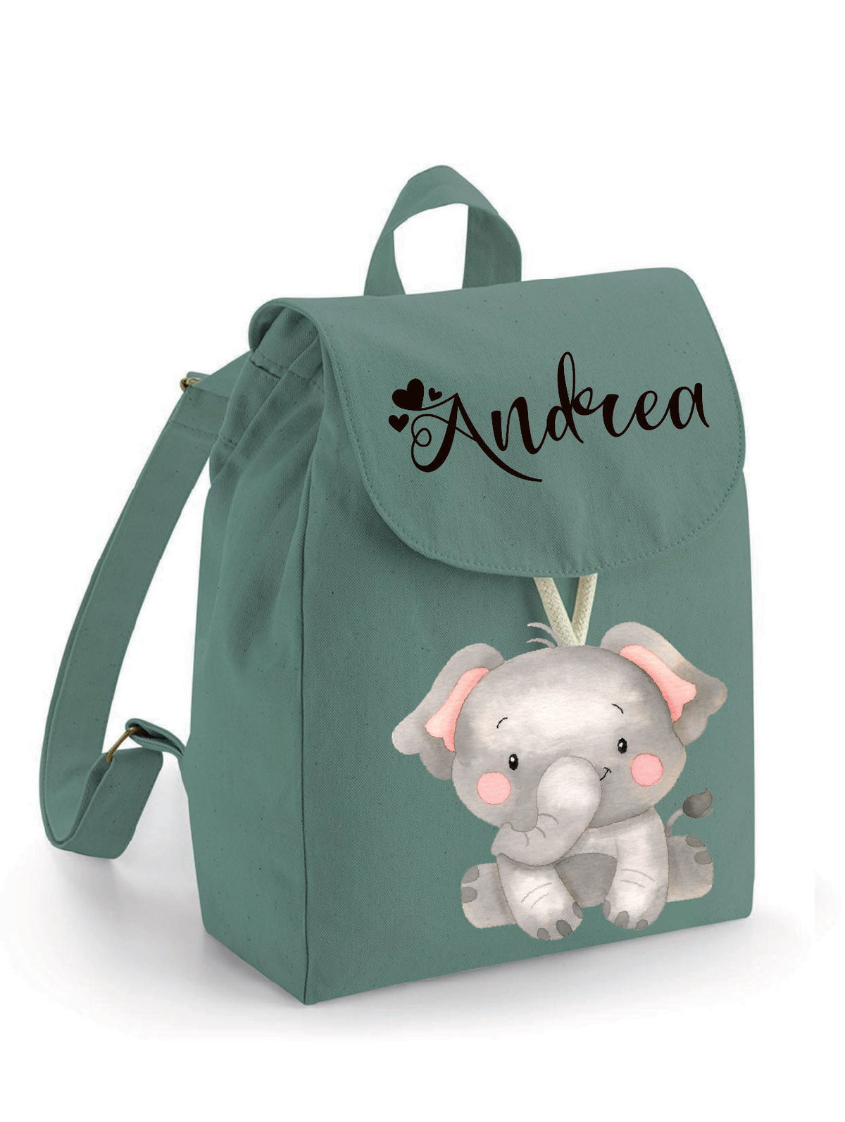 Zaino Asilo Bambino Personalizzato – Mini Zainetto con Nome Elefantino