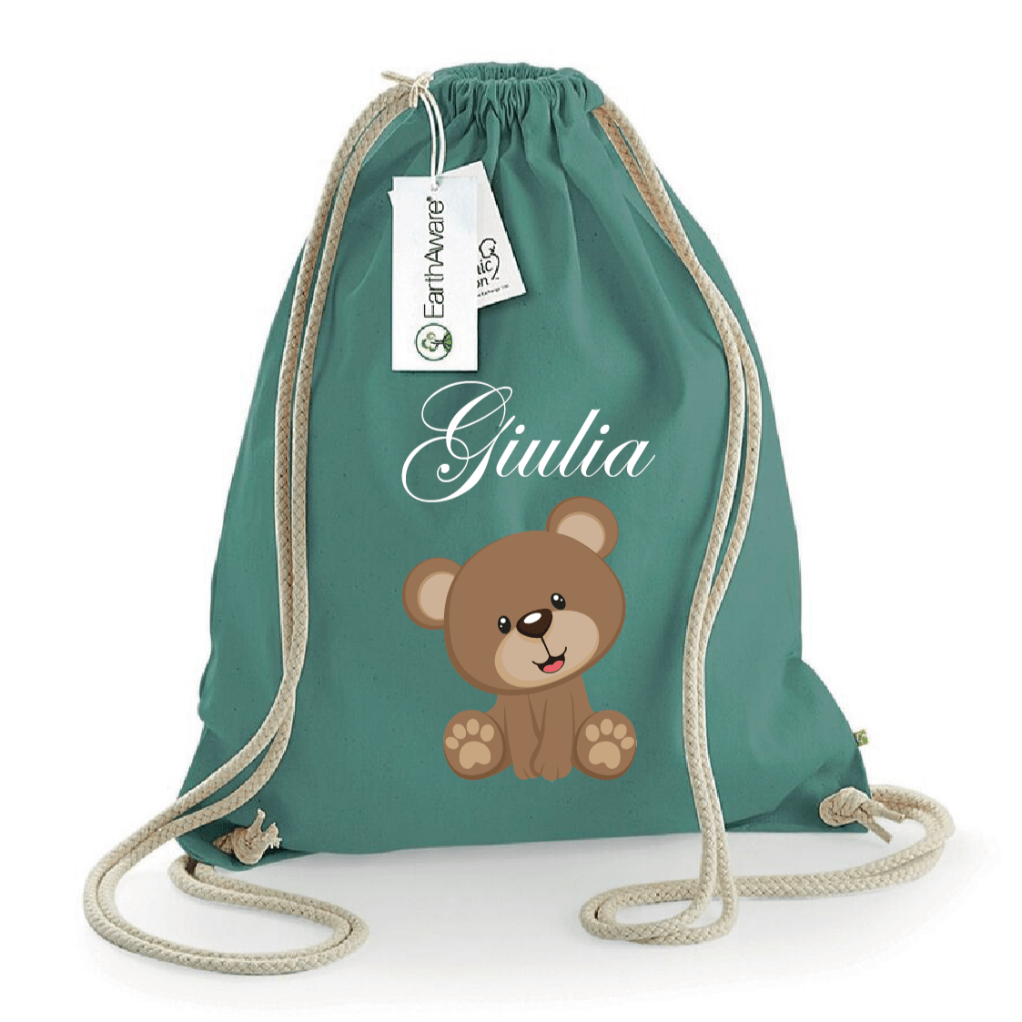 Zaino a sacca in cotone pesante Orsetto - Be Brave Boutique