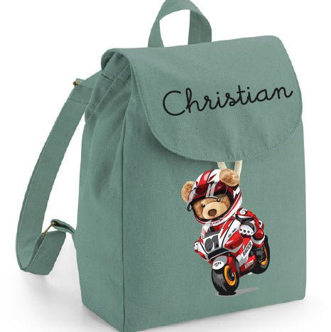 Mini Zaino in cotone Orsetto In Moto - Be Brave Boutique