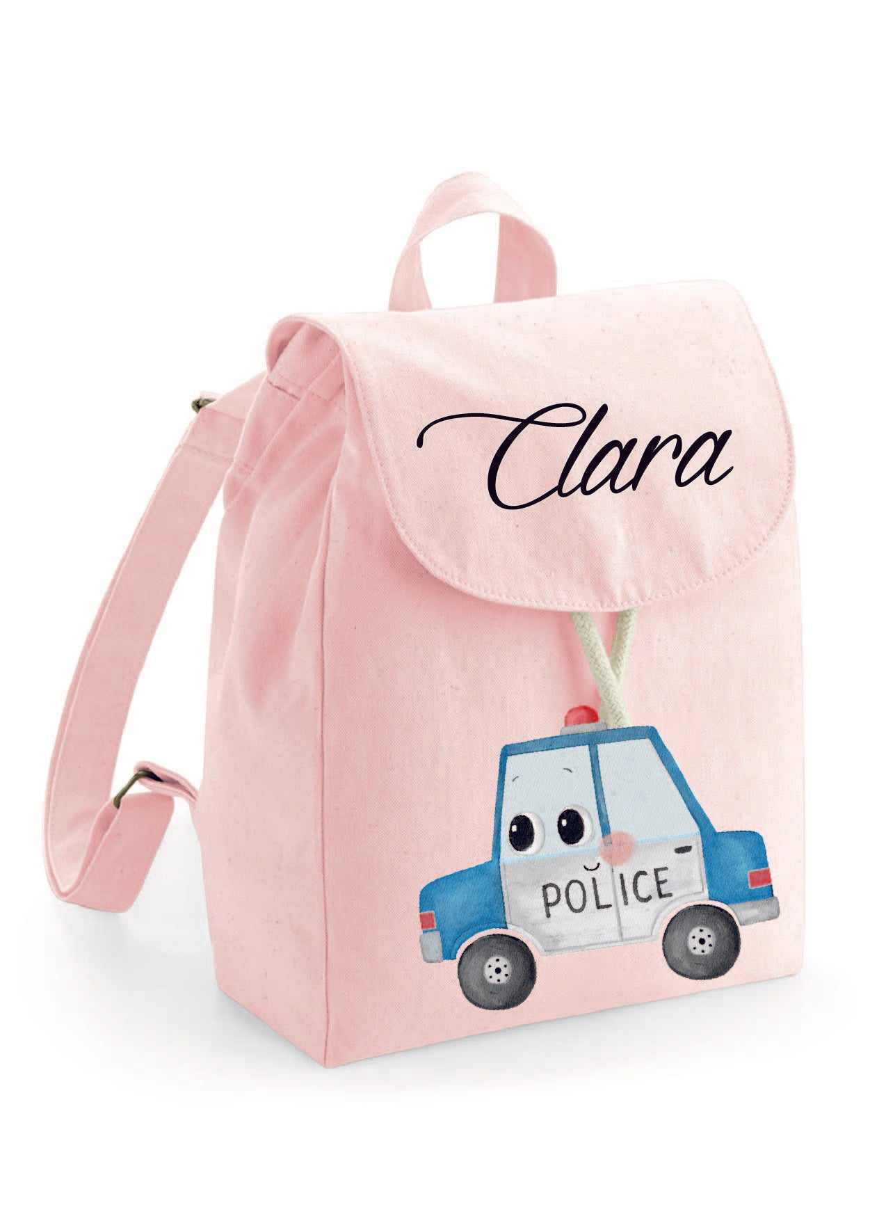 Mini Zaino in cotone Macchina Polizia - Be Brave Boutique