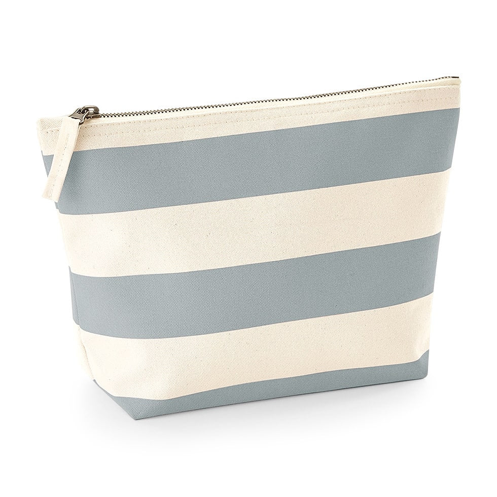 Borsa e pochette in cotone canvas a righe Grigio - Be Brave Boutique