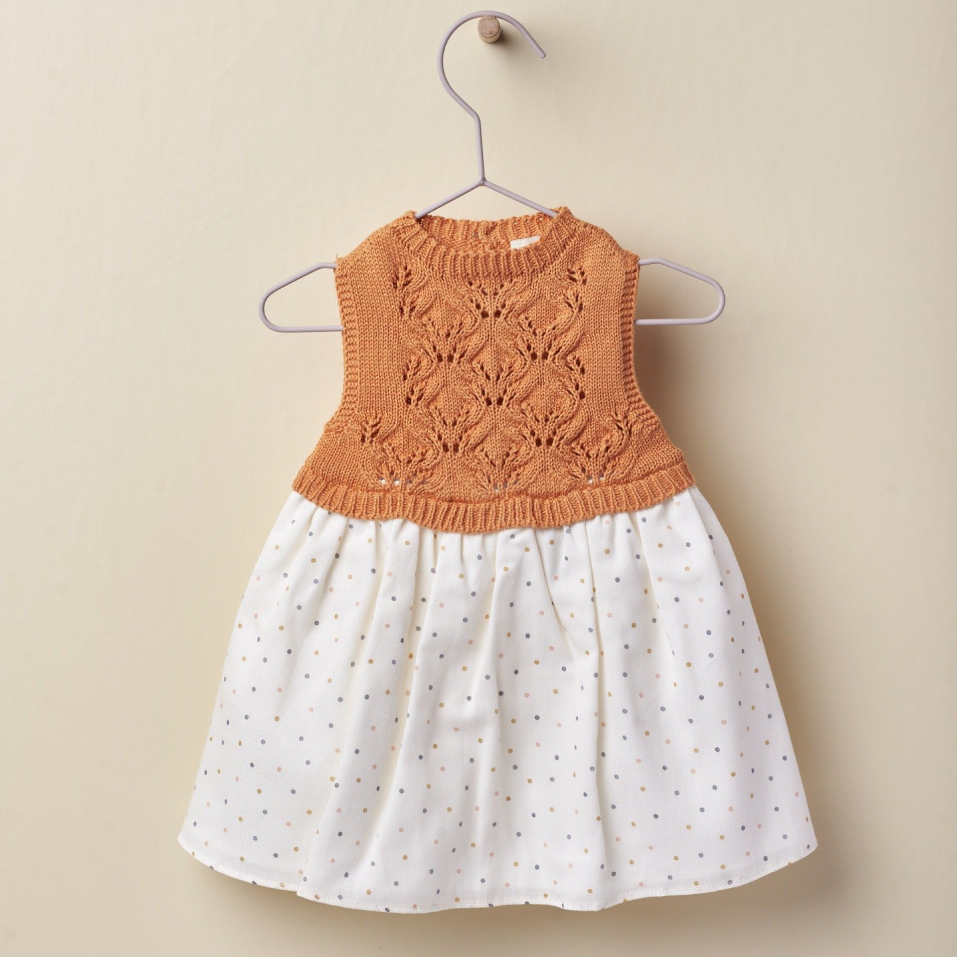 Abito in cotone organico e maglia color terracotta - Be Brave Boutique