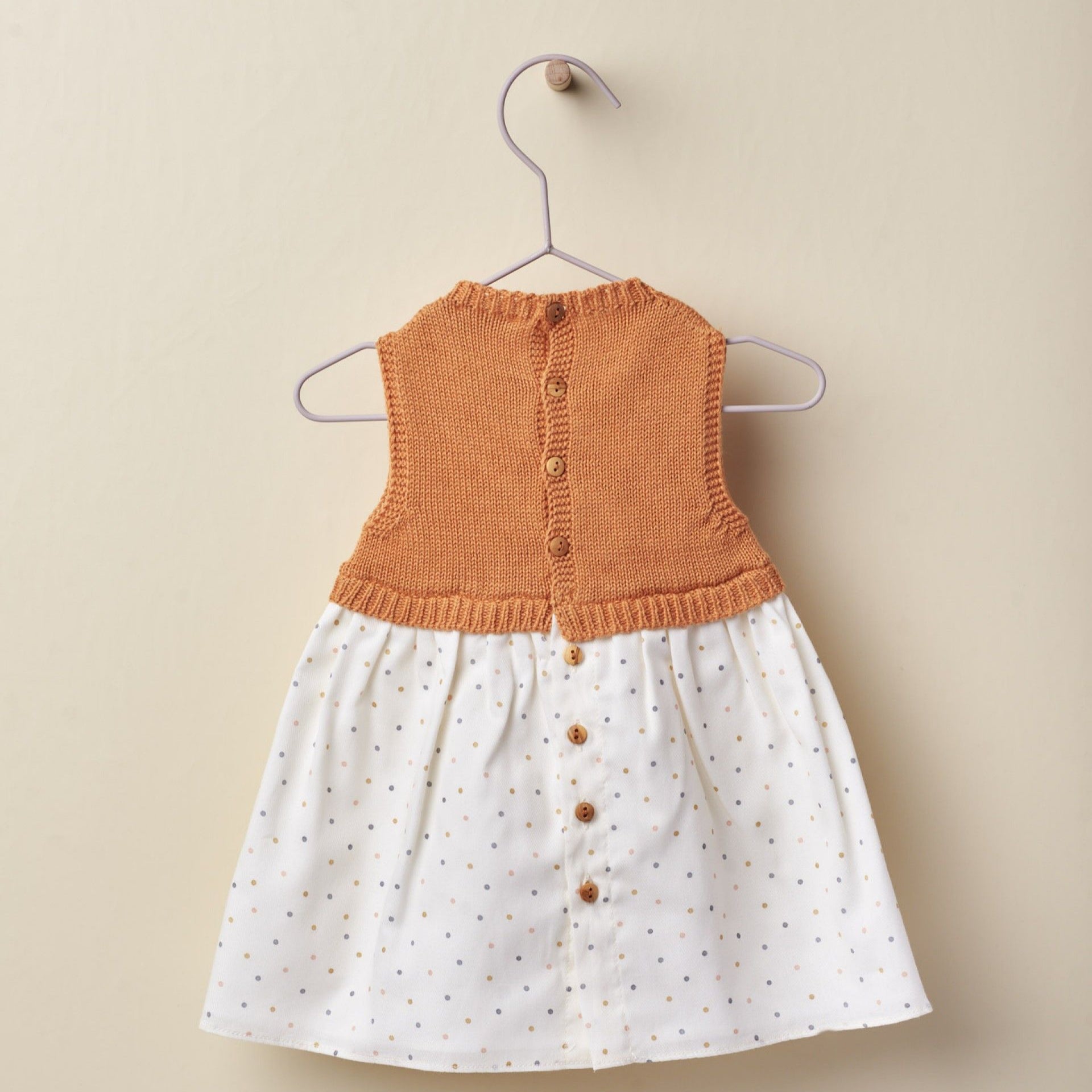 Abito in cotone organico e maglia color terracotta - Be Brave Boutique