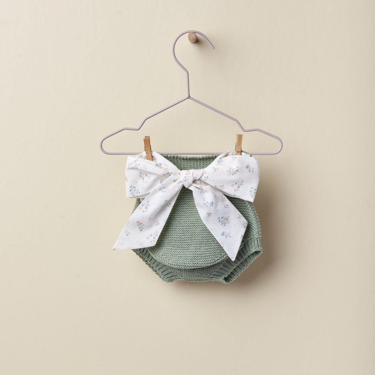 Bloomer con fiocco Verde e fiori - Be Brave Boutique