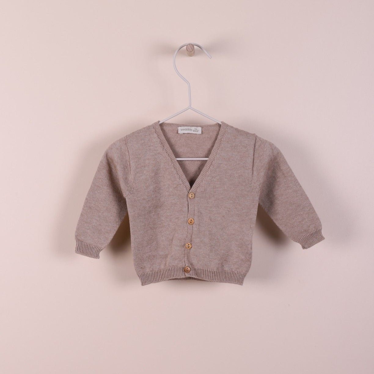 Cardigan in filo a V cammello - Be Brave Boutique