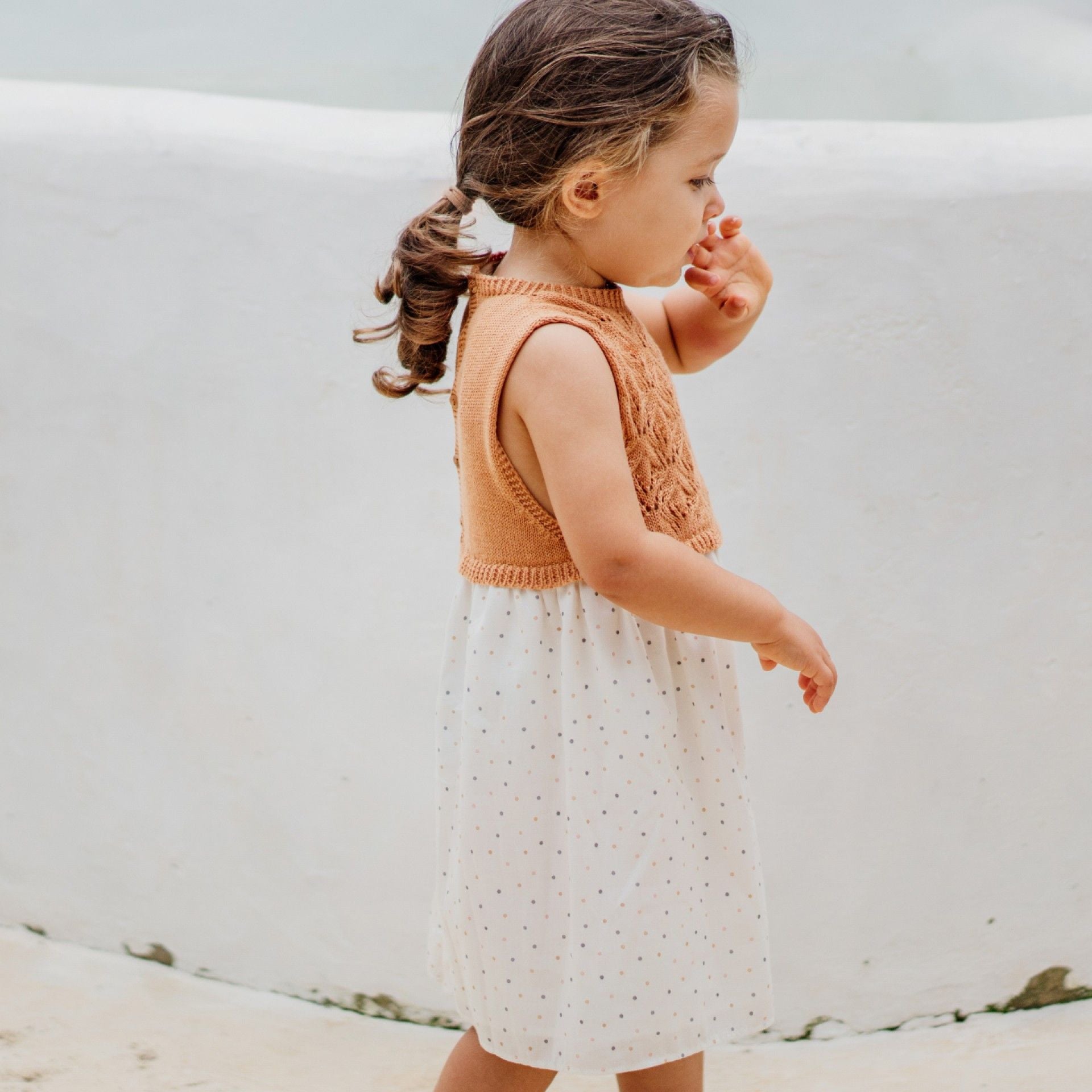 Abito in cotone organico e maglia color terracotta - Be Brave Boutique