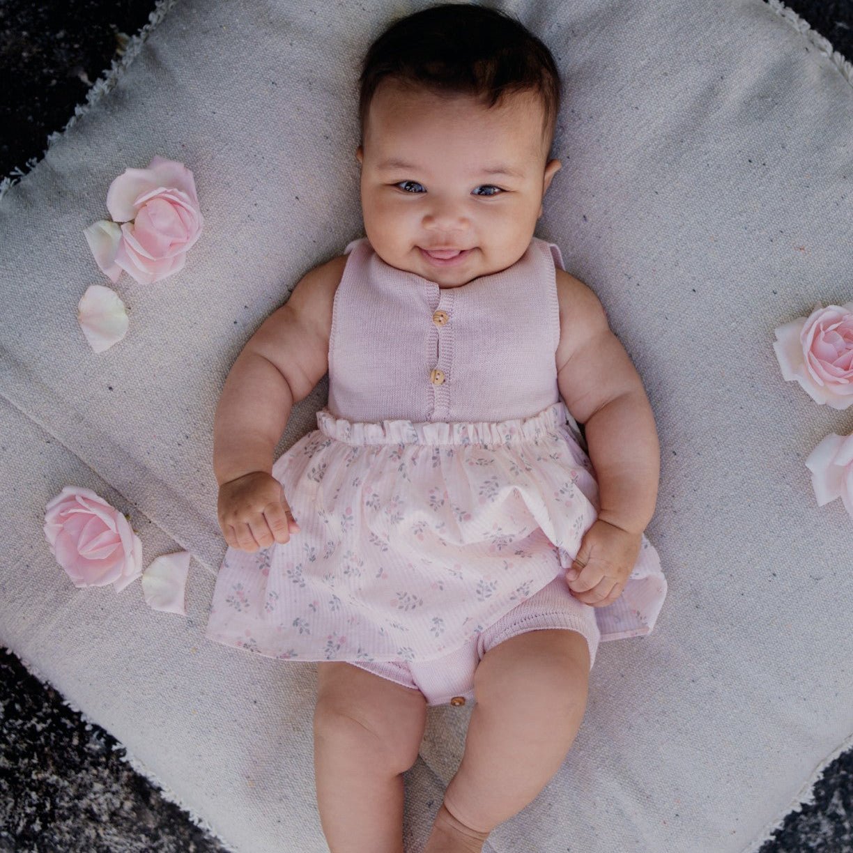 Bosy Bimba ad abitino fiori rosa - Be Brave Boutique