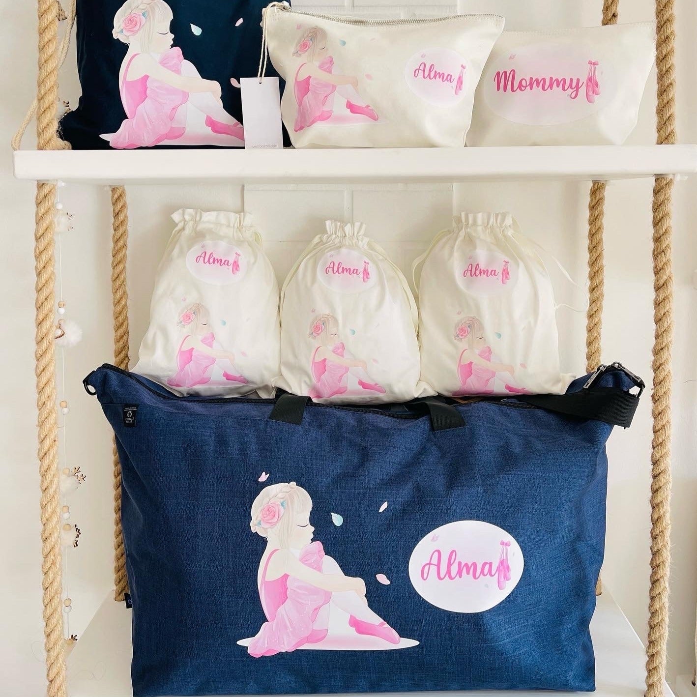 Set Borsone Family Blu in pet riciclato Ballerina - Be Brave Boutique