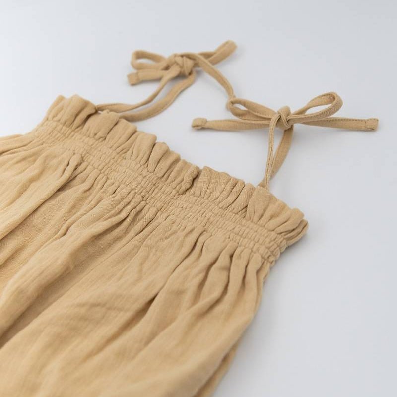 Tutina bimba con lacci spalle - Cammello 62 - Be Brave Boutique