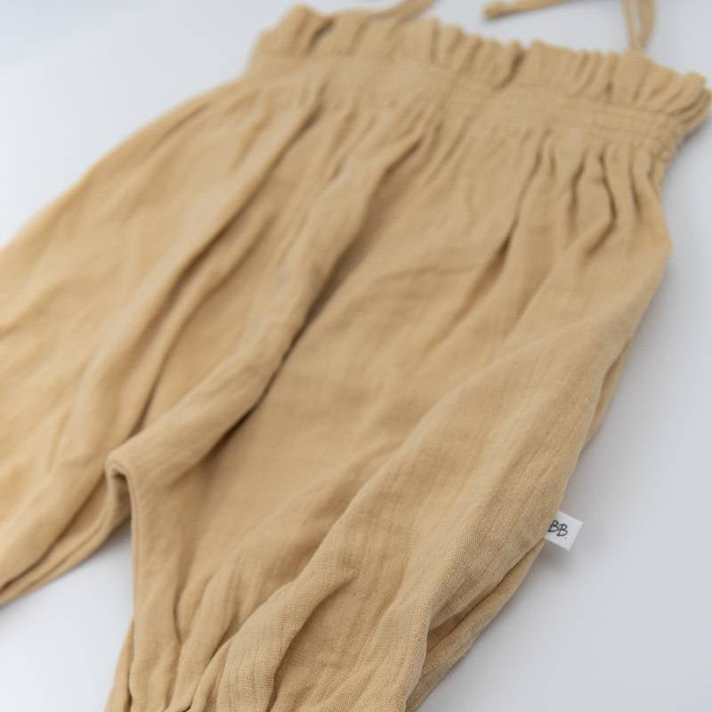 Tutina bimba con lacci spalle - Cammello 62 - Be Brave Boutique