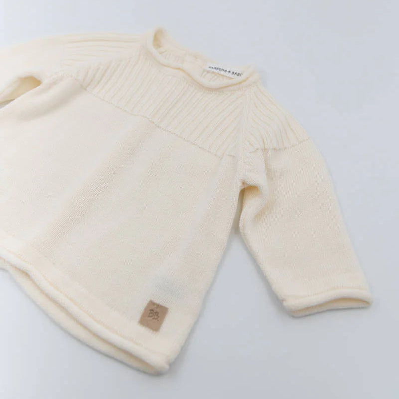 BAMBOOM Maglia apertura dietro a costine - BIANCO 31 - Be Brave Boutique