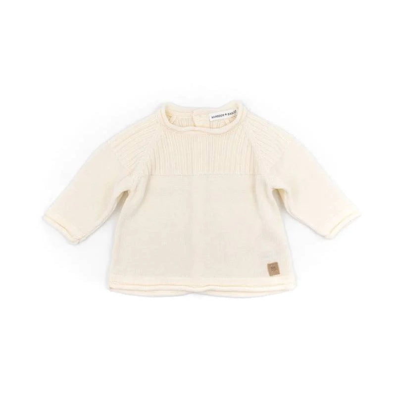 BAMBOOM Maglia apertura dietro a costine - BIANCO 31 - Be Brave Boutique