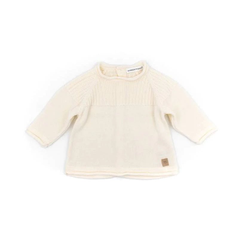 BAMBOOM Maglia apertura dietro a costine - BIANCO 31 - Be Brave Boutique