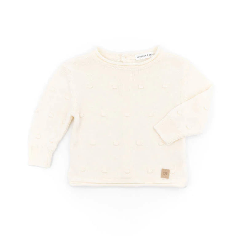 Maglia apertura dietro mini pom-pom - BIANCO 31 - Be Brave Boutique