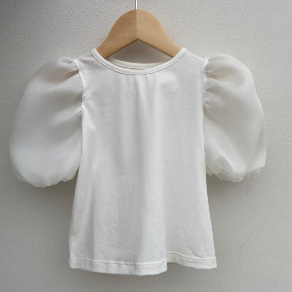 Maglietta in cotone con maniche in Organza - Be Brave Boutique