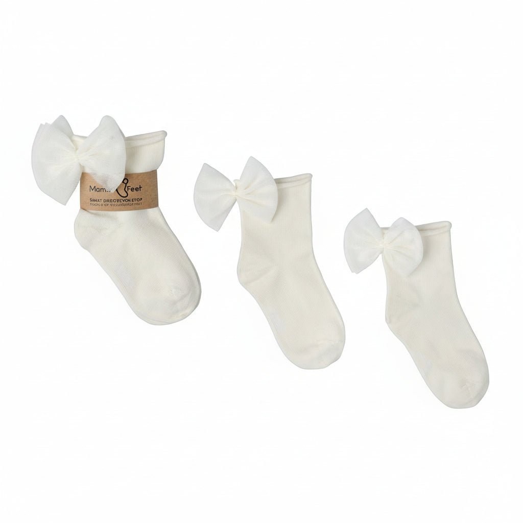 Calze basse con fiocco bianco - Be Brave Boutique