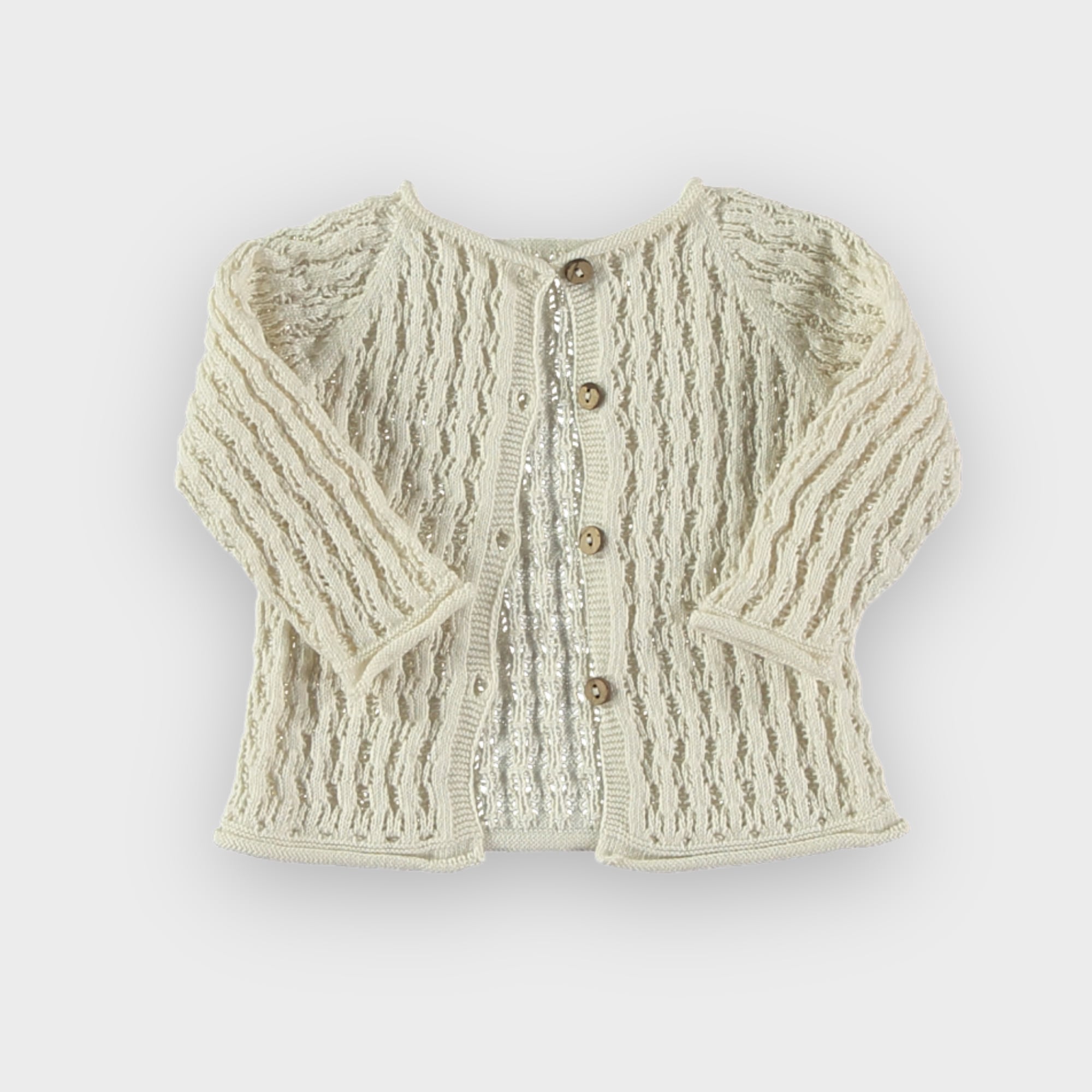 Cardigan Baly Li&me traforato Cream - Be Brave Boutique