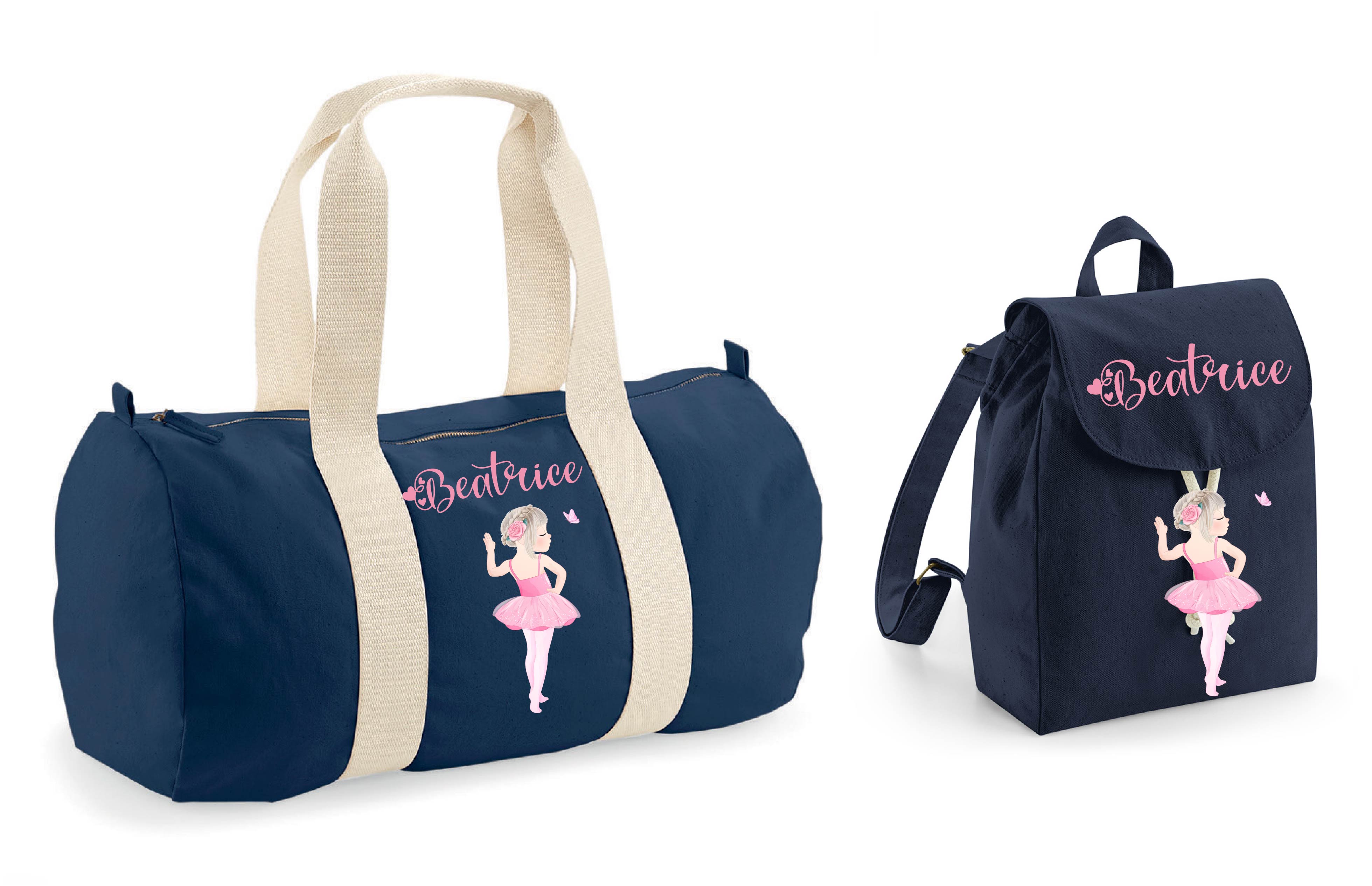Borsone e zaino in cotone personalizzabile Ballerina danza - Be Brave Boutique
