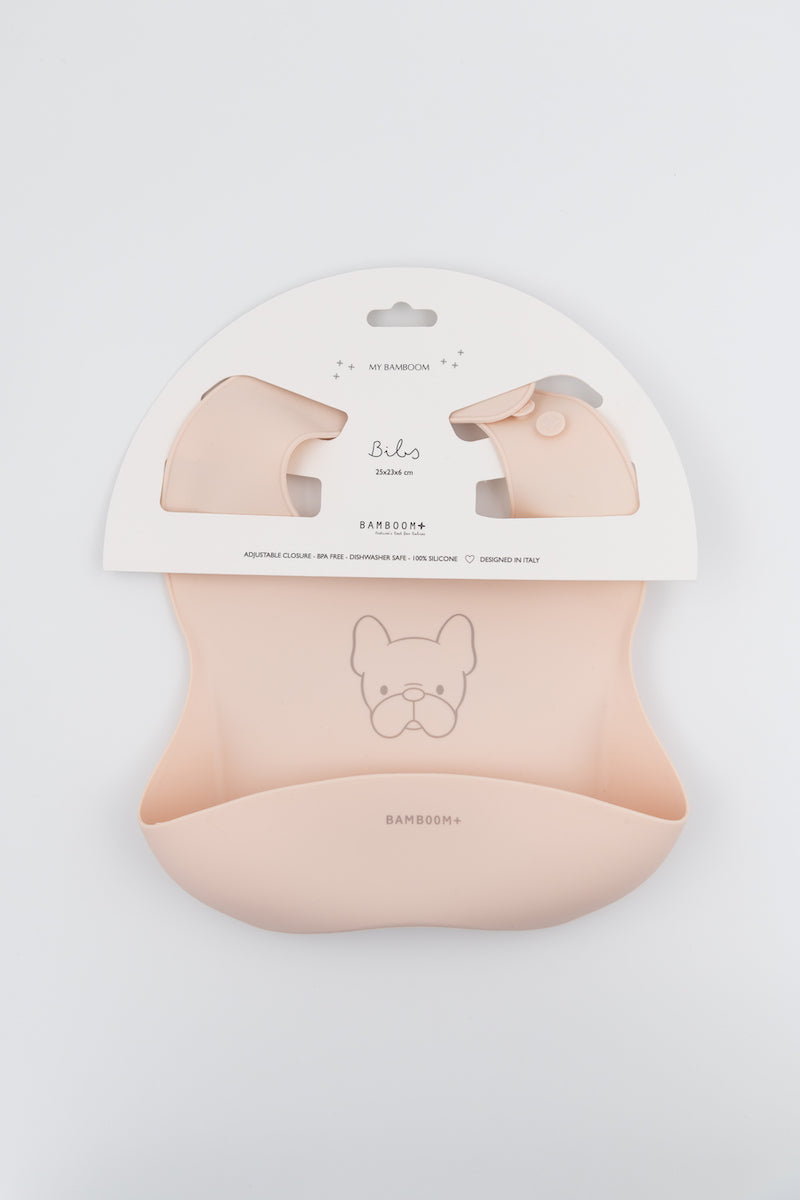BAMBOOM Bib in silicone - Rosa - Be Brave Boutique