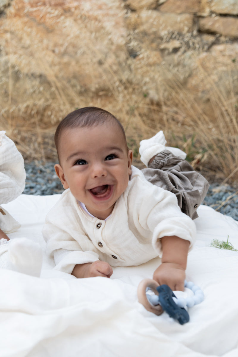 BAMBOOM Massaggiagengive legno & silicone Chiave - Blu & Azzurro - Be Brave Boutique