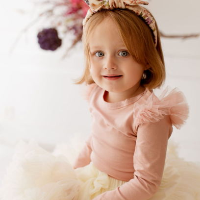 Maglietta Angel manica lunga con volant Venetian Pink - Be Brave Boutique