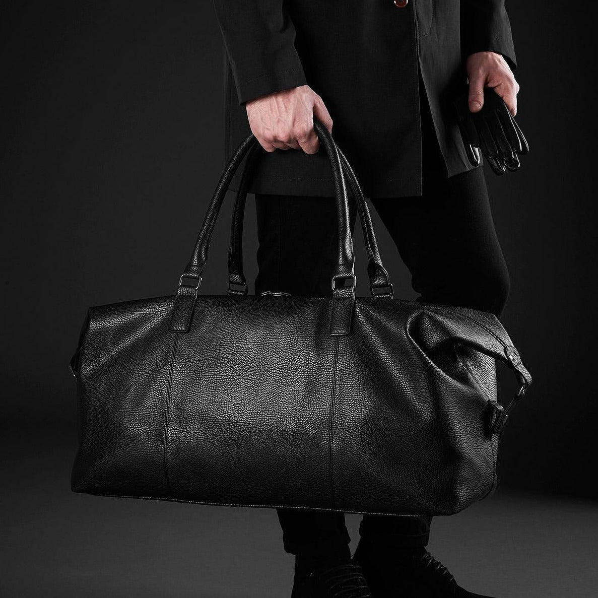 Borsone da viaggio in 100% pelle sintetica, classico ed elegante tasche e zip - Be Brave Boutique