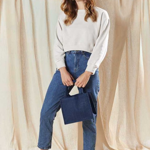 Coppia borse juta Blu Navy Mama Mini matchy-matchy - Be Brave Boutique