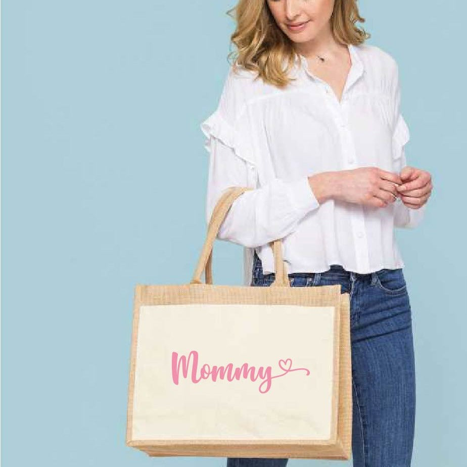 Borsa in Juta e cotone con tasca personalizzabile - Be Brave Boutique