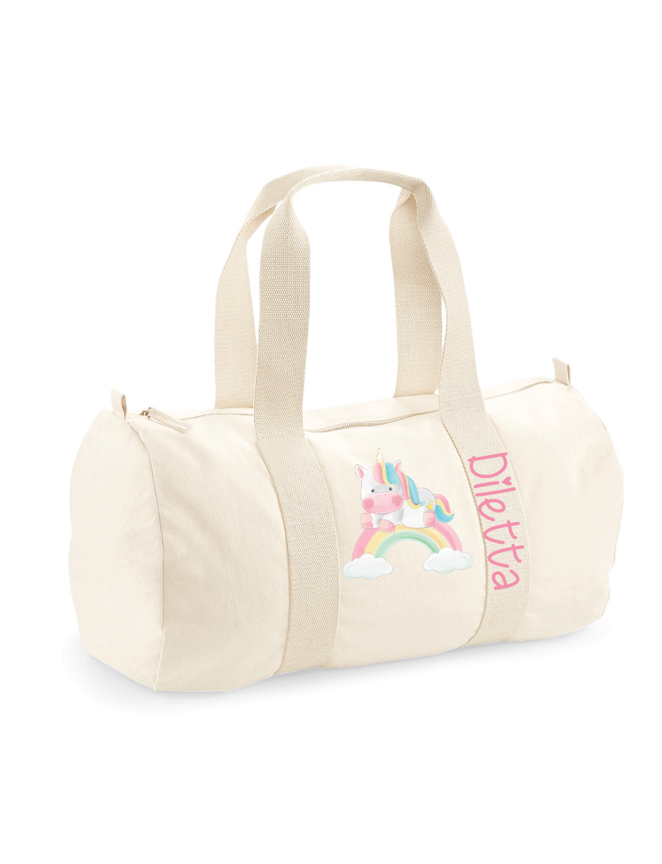 Borsone in cotone canvas personalizzato Unicorno - Be Brave Boutique