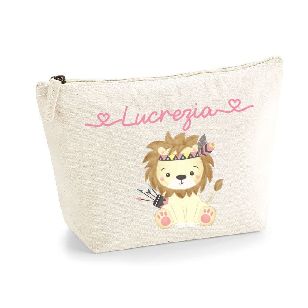 Pochette in cotone organico personalizzabile Leoncina - Be Brave Boutique