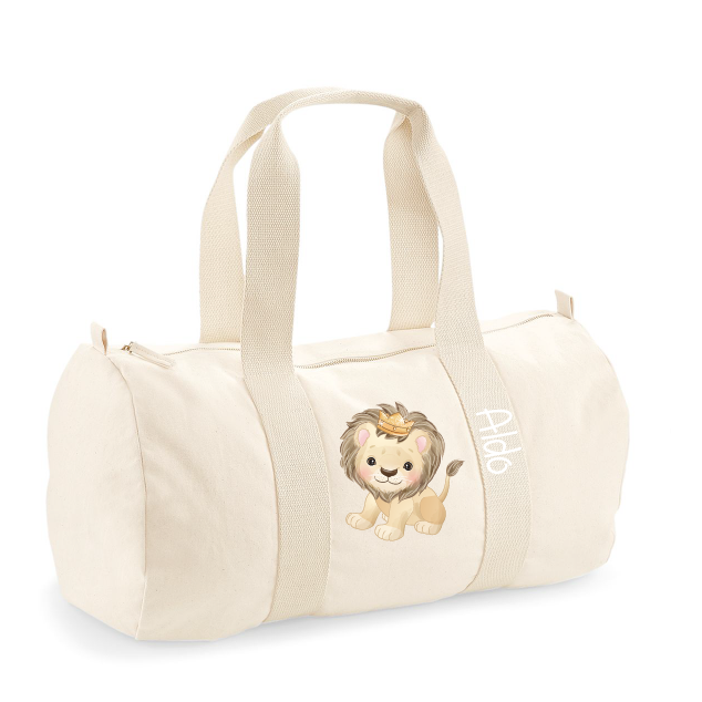 Borsone in cotone canvas personalizzato Leoncino - Be Brave Boutique
