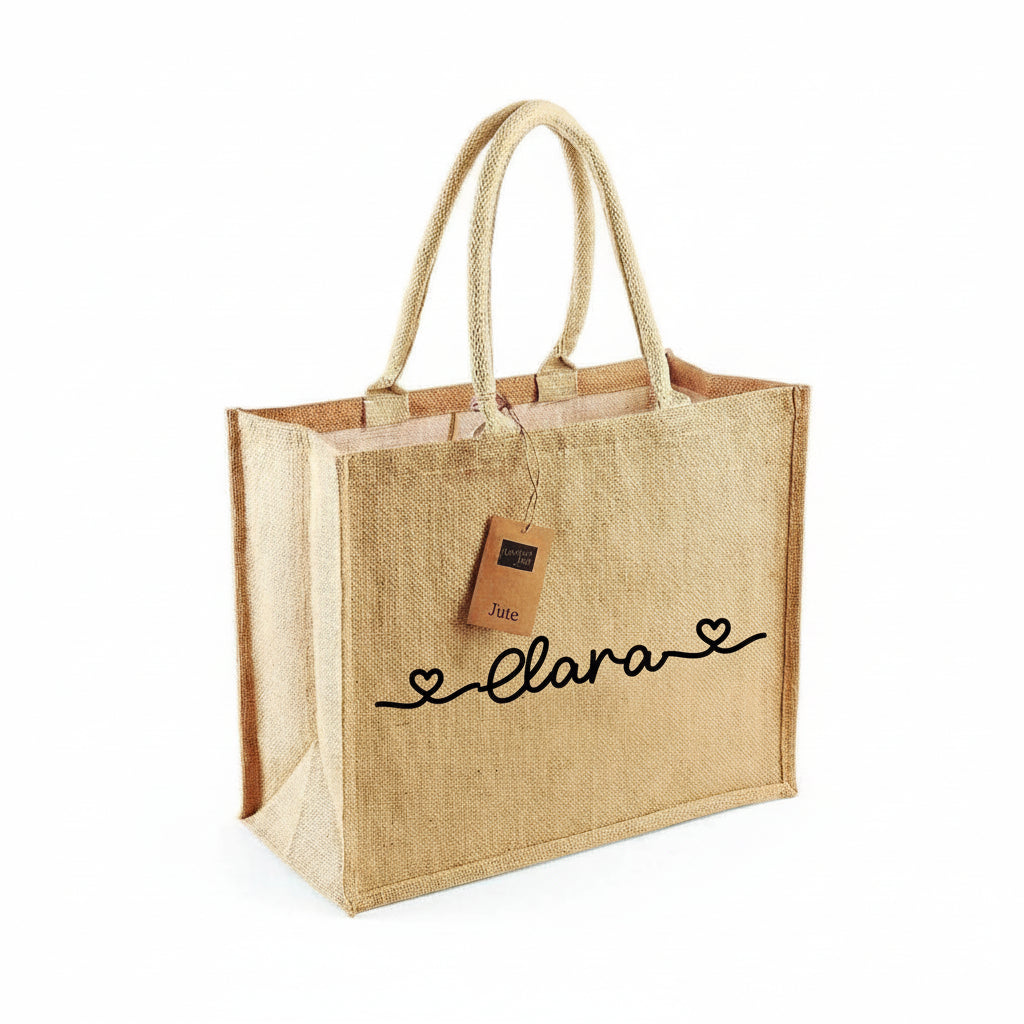 Borsa in Juta Total Beige personalizzabile Regalo maestre fine anno - Be Brave Boutique