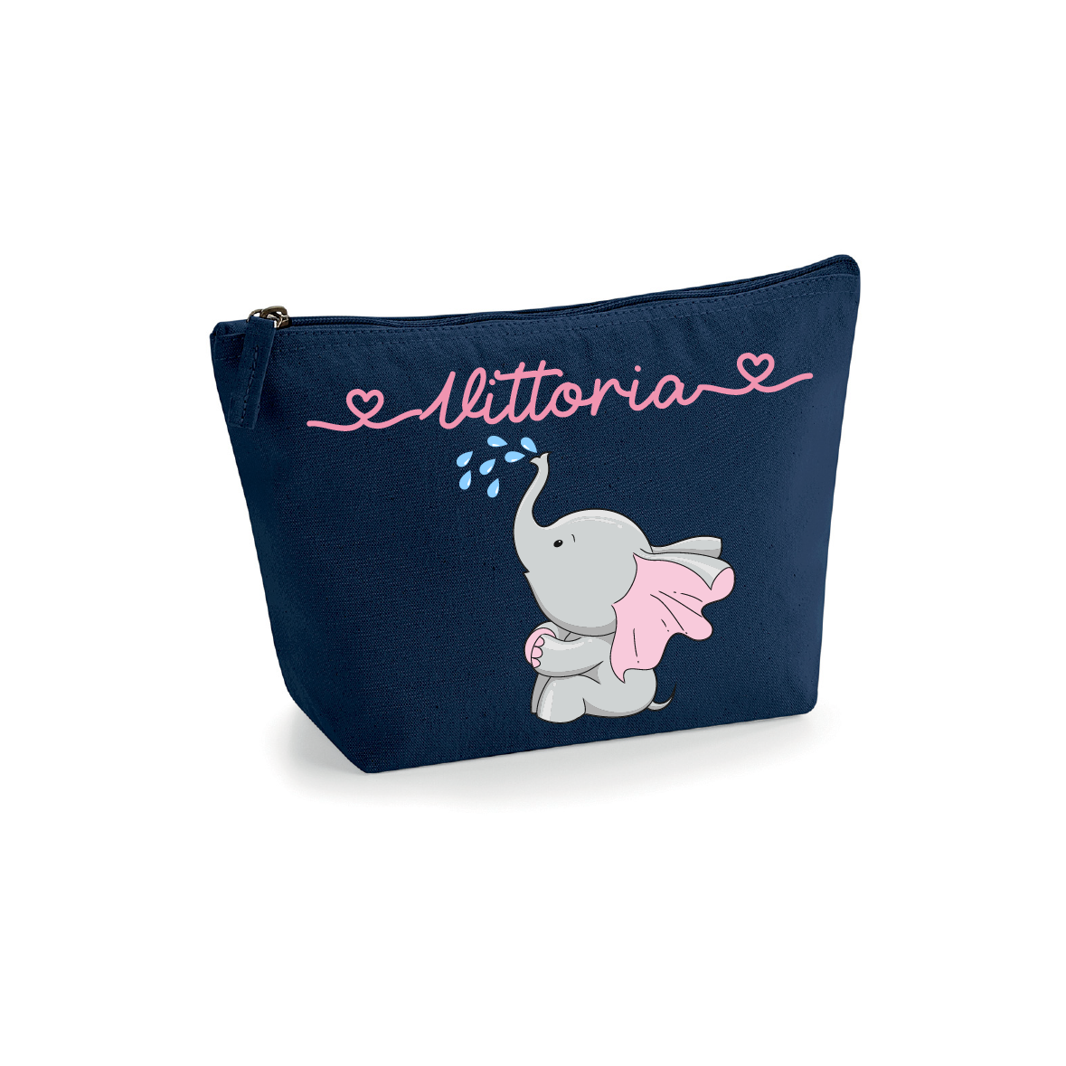 Pochette in cotone organico personalizzabile Elefantina gocce - Be Brave Boutique