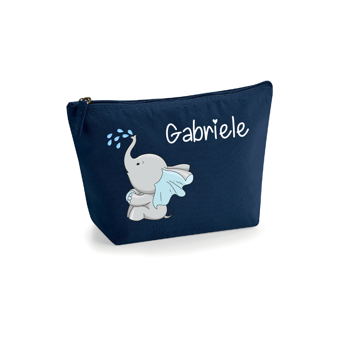 Pochette in cotone organico personalizzabile Elefantino gocce - Be Brave Boutique