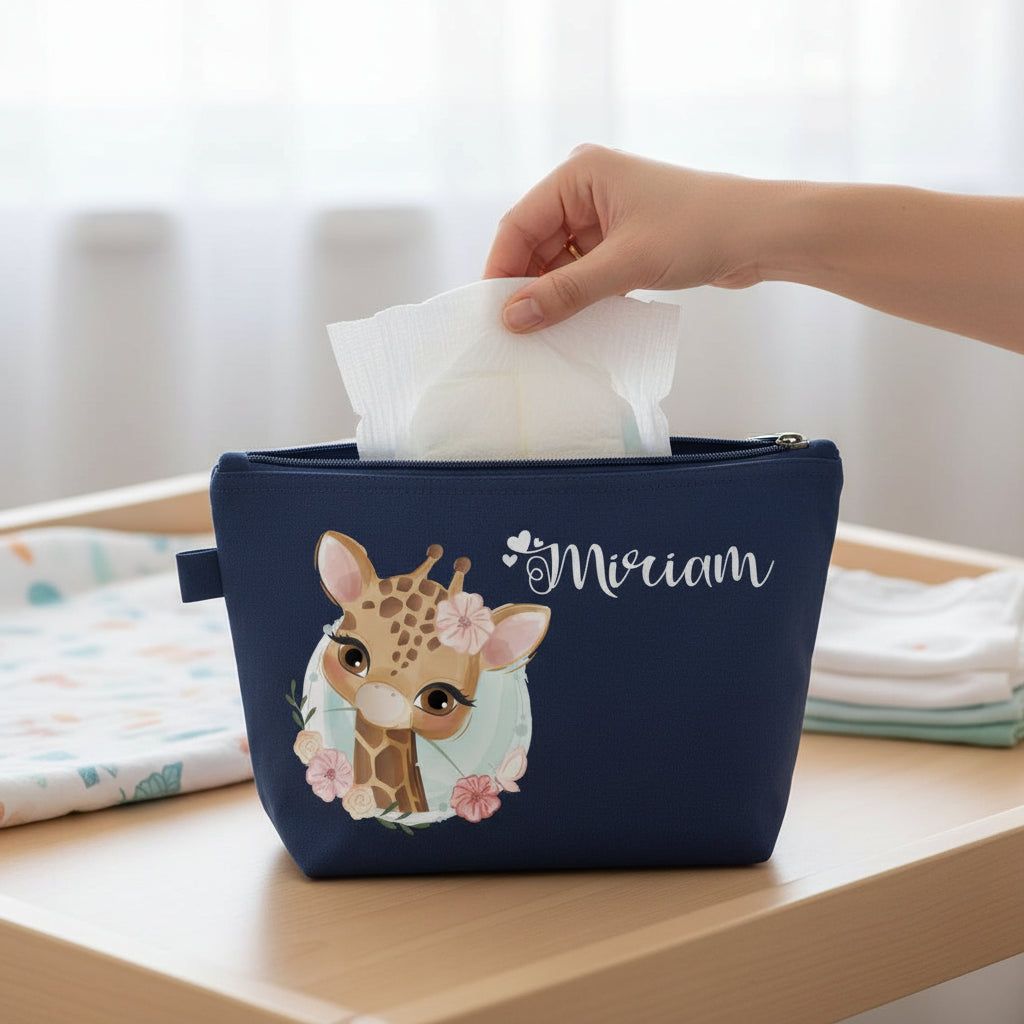 Pochette in cotone organico personalizzabile Giraffa - Be Brave Boutique