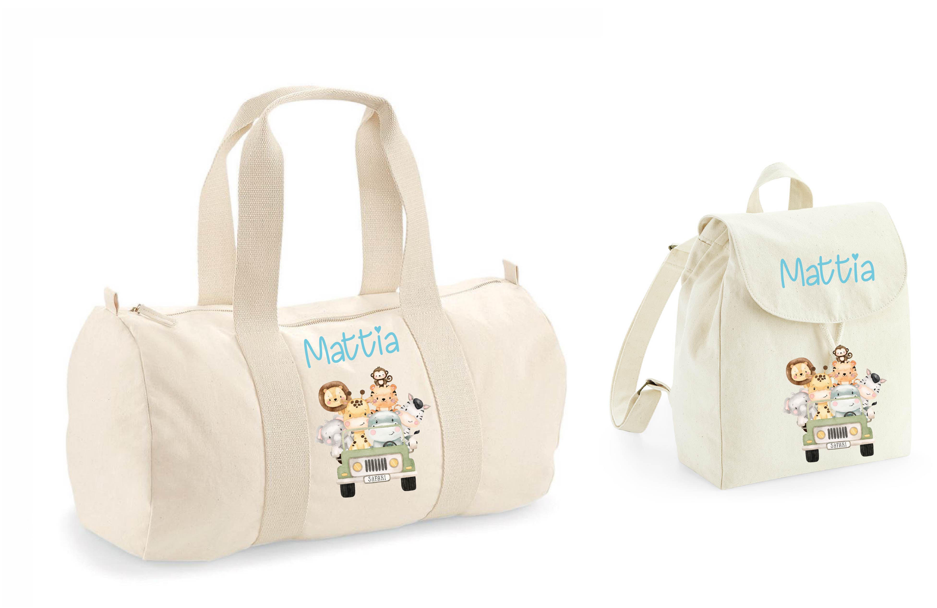 Borsone e zaino in cotone Safari personalizzabile - Be Brave Boutique