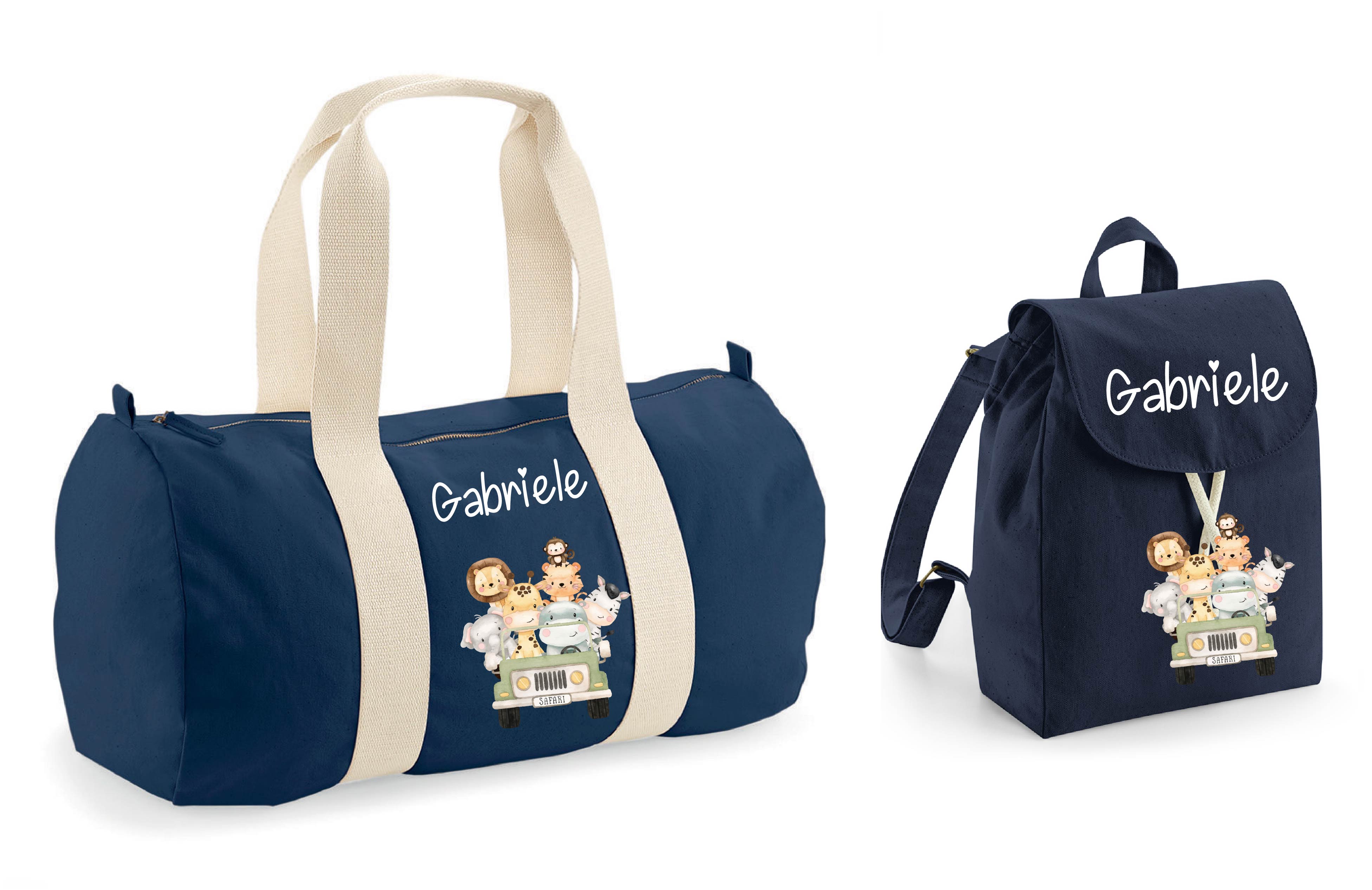 Borsone e zaino in cotone Safari personalizzabile - Be Brave Boutique