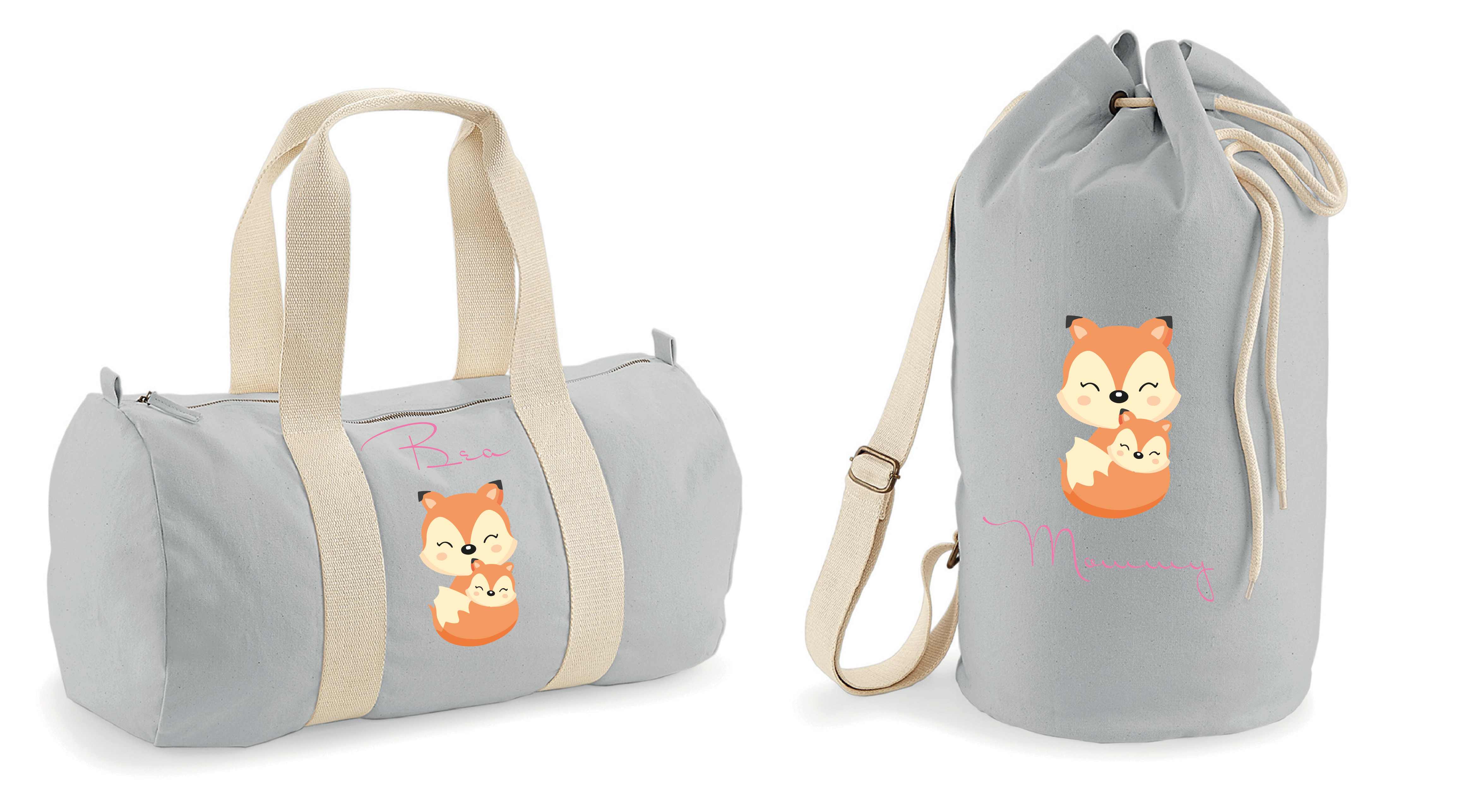 Copia del borsone bambini cotone organico Canvas personalizzato con nome ideale per ospedale, cambi, palestra, asilo, viaggi idea regalo baby Shower - be brave boutique